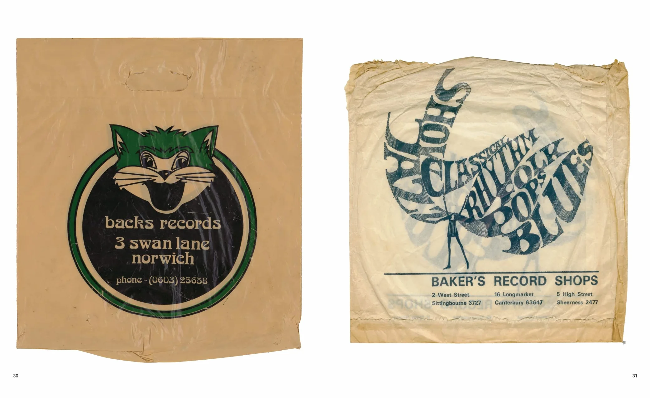 A-z of Record Shop Bags: British Record Shop Bags 1940s-1990s