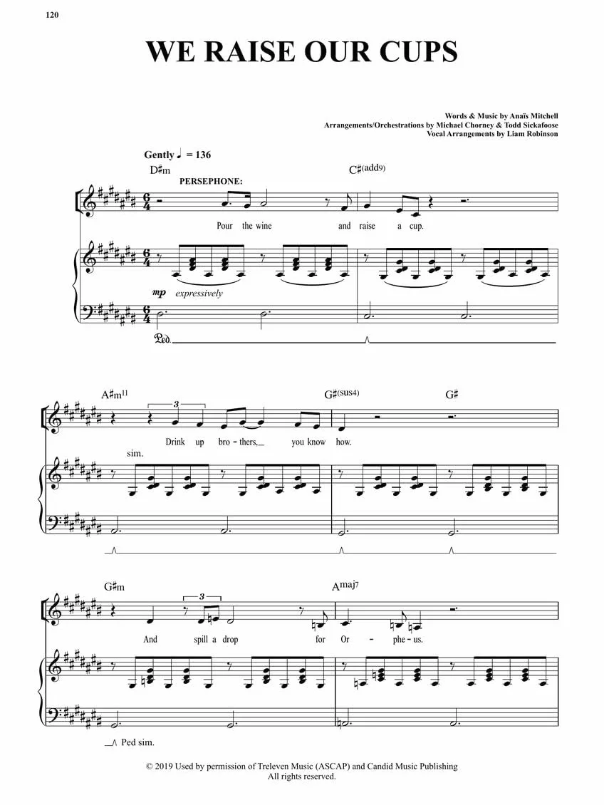 Hadestown. PVG.: Music, Lyrics & Book