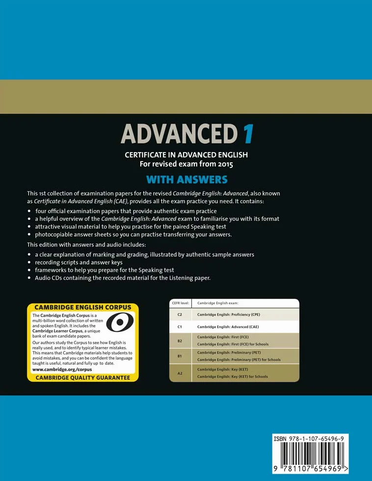 Cambridge English Advanced 1 for Revised Exam from 2015 Student's Book + CD [Lingua inglese]