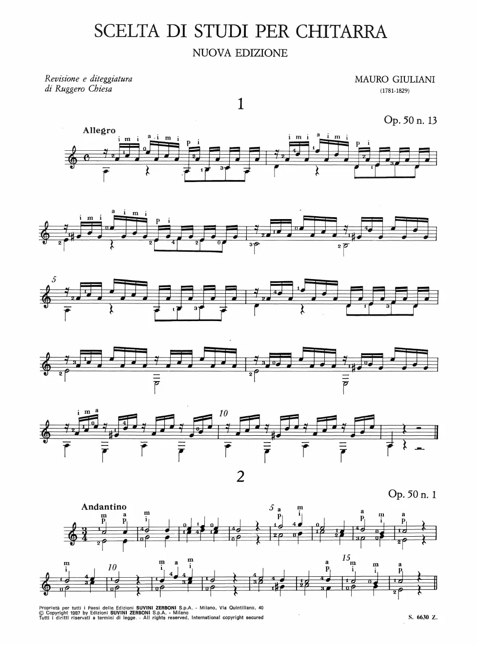 Mauro Giuliani Scelta di Studi per Chitarra | Metodo Didattico con Esercizi per Chitarra Classica e Acustica | Libro di Tecnica Musicale Completo con Spartiti per Chitarristi di Ogni Livello