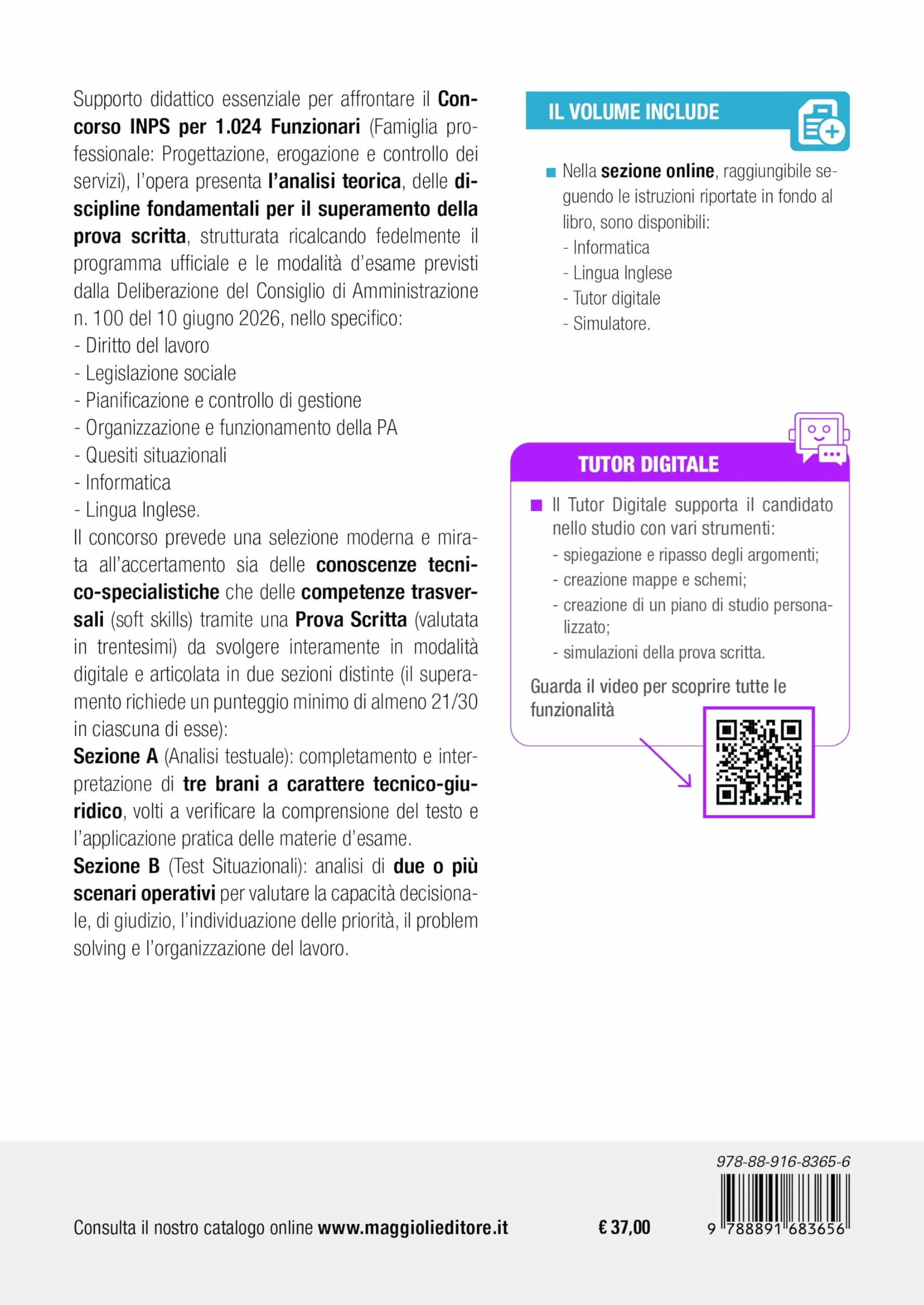 Concorso INPS 2026 1024 funzionari PECS (Progettazione, Erogazione e Controllo dei Servizi) - Manuale Teoria e Quiz per la preparazione della prova scritta