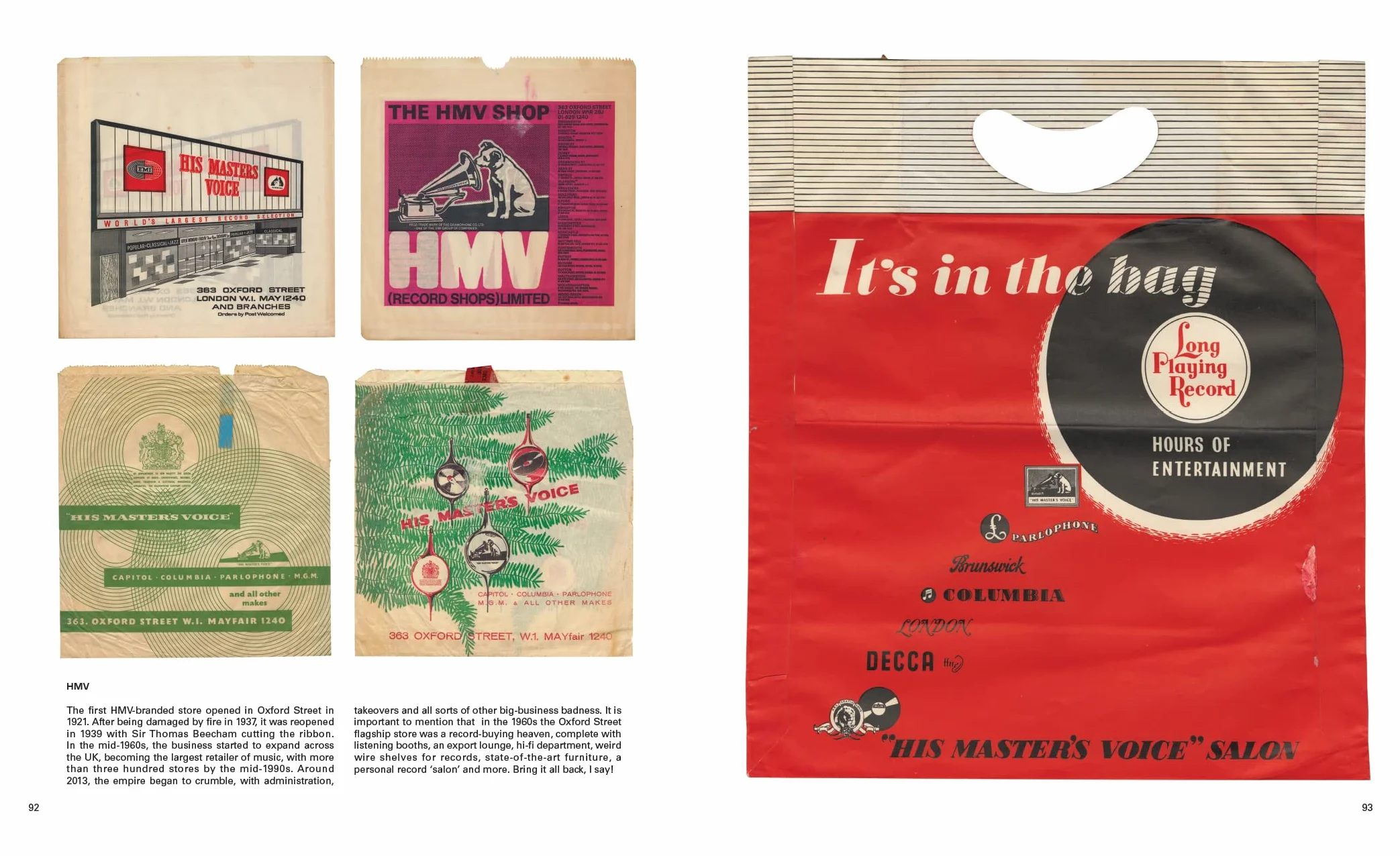 A-z of Record Shop Bags: British Record Shop Bags 1940s-1990s