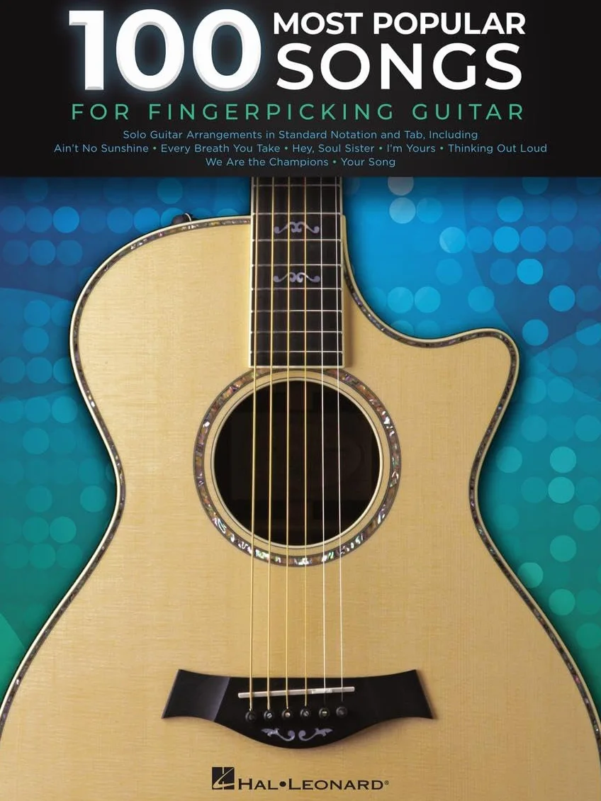 100 Most Popular Songs for Fingerpicking Guitar | Libro per chitarra fingerstyle con 100 arrangiamenti solisti in TAB e notazione standard per chitarristi principianti e intermedi