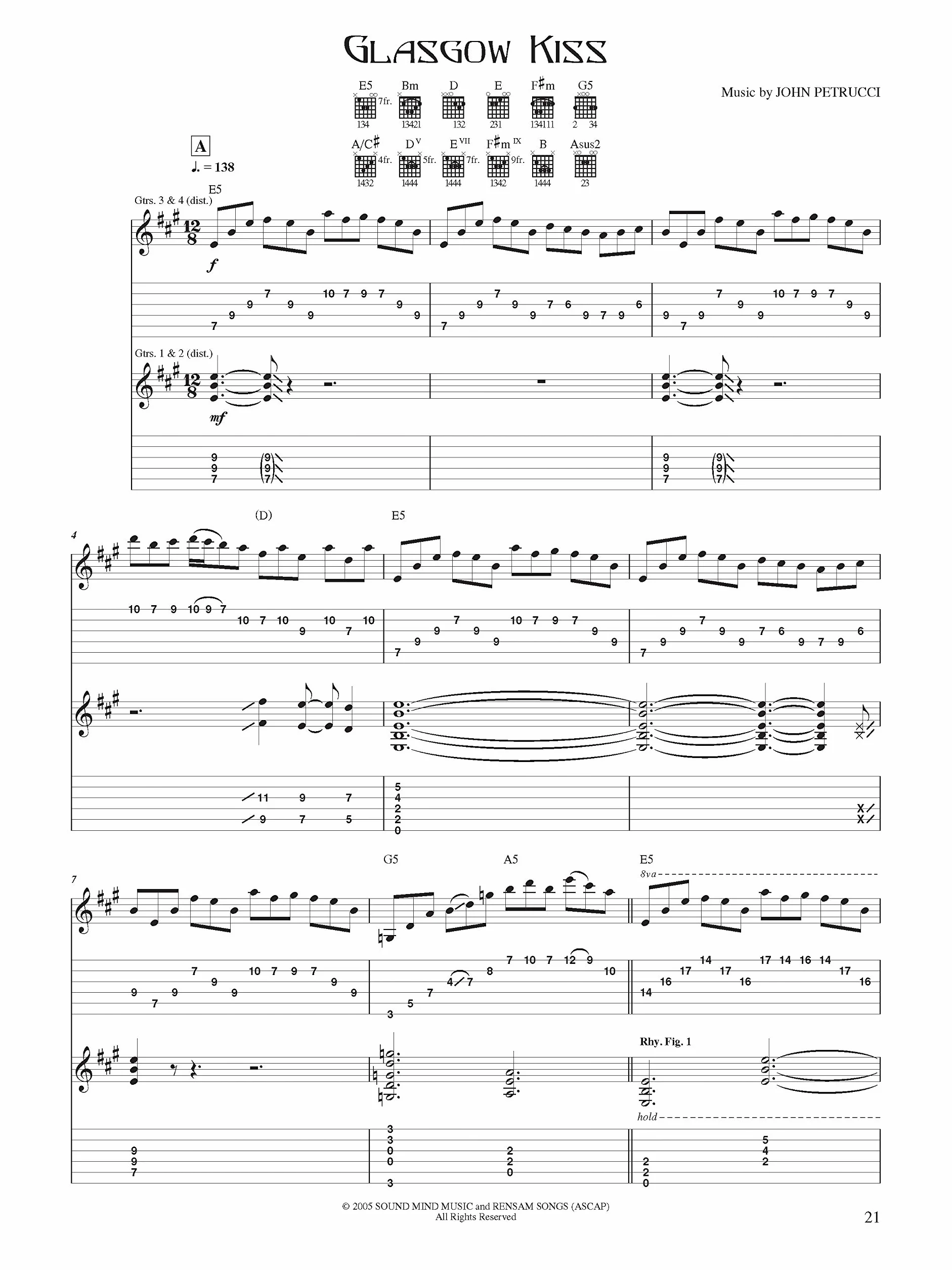 Suspended Animation: Authentic Guitar Tab