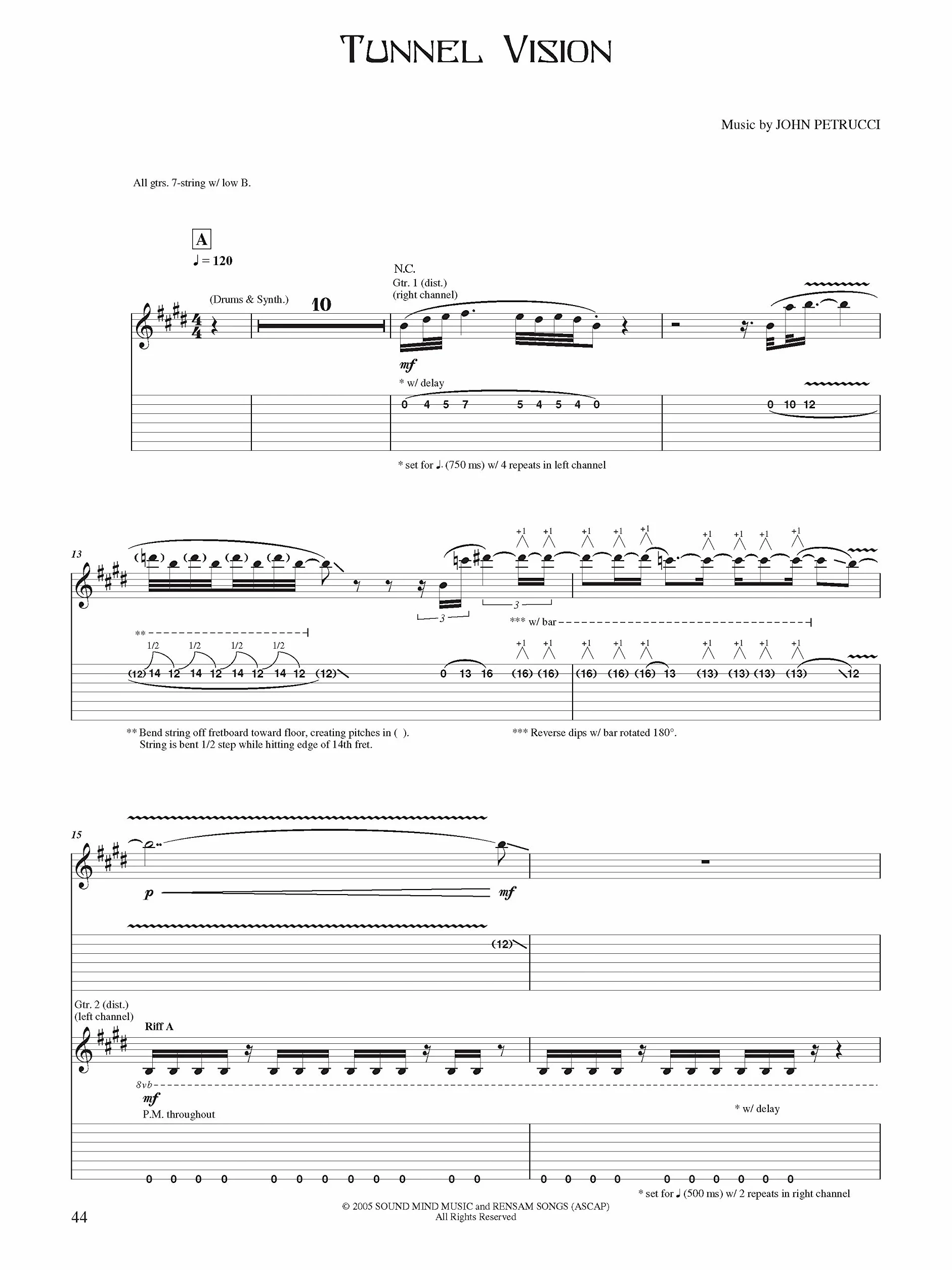 Suspended Animation: Authentic Guitar Tab
