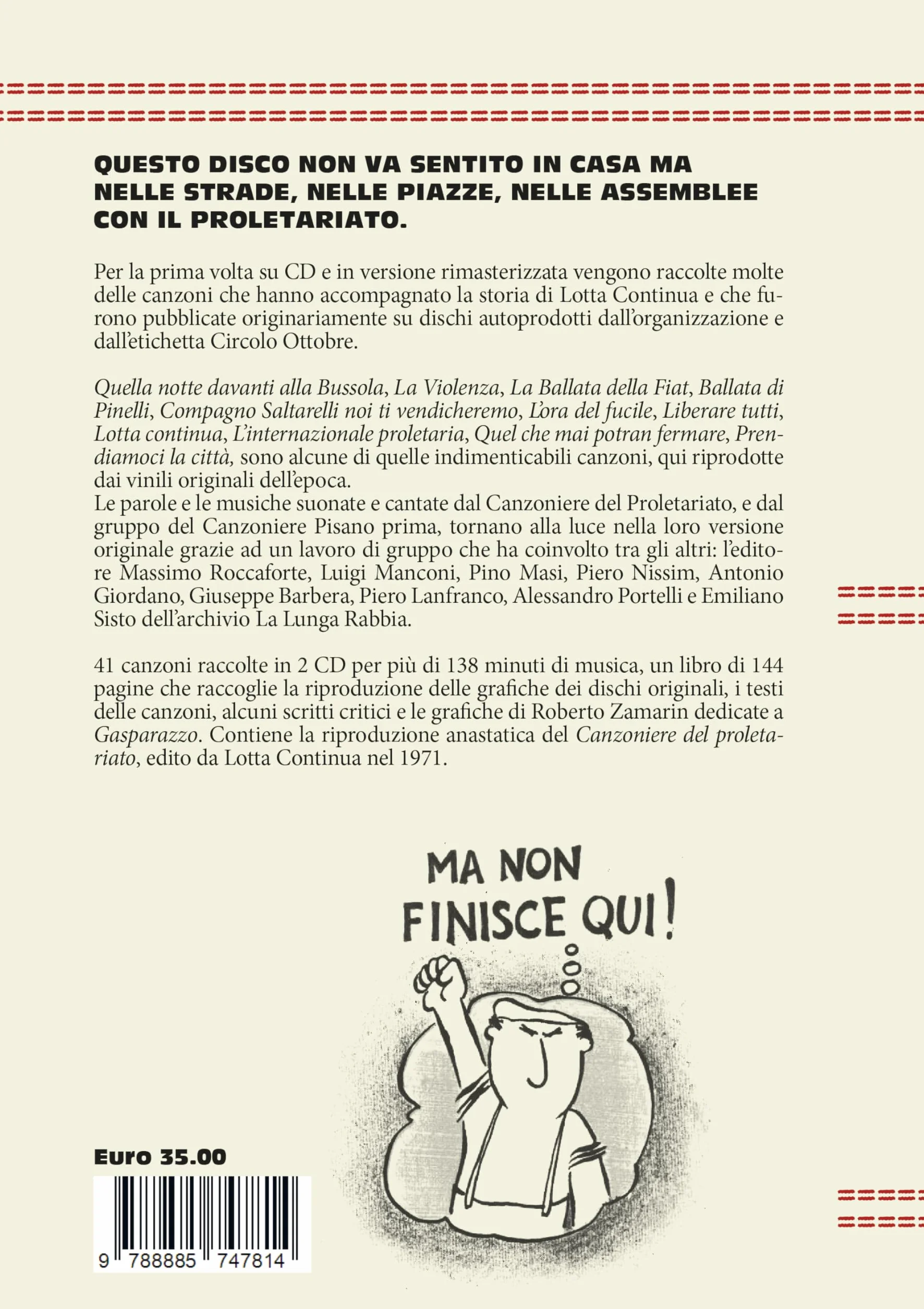 Il canzoniere del proletariato. Le canzoni di Lotta Continua, i testi e le musiche. Con CD-Audio