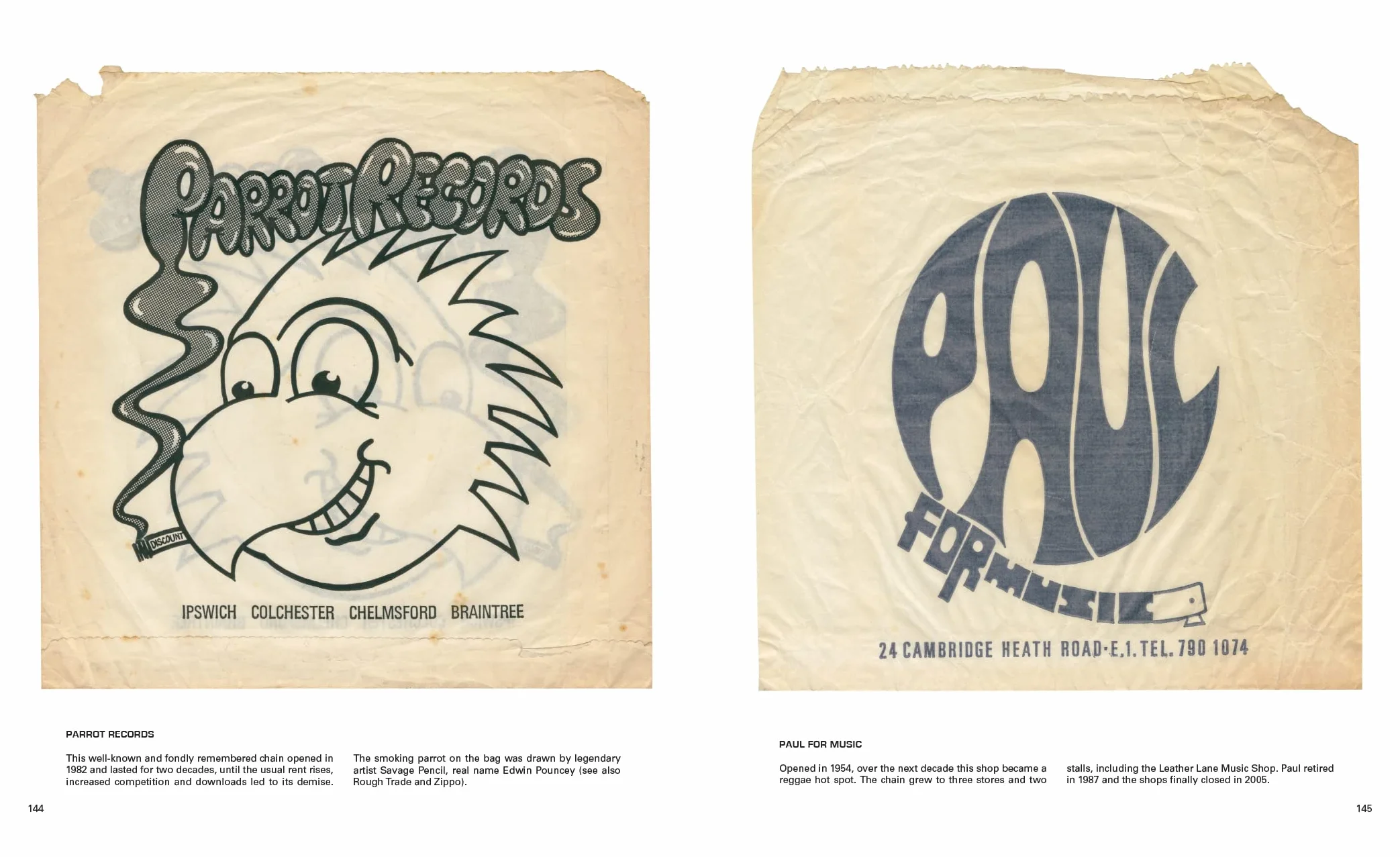 A-z of Record Shop Bags: British Record Shop Bags 1940s-1990s