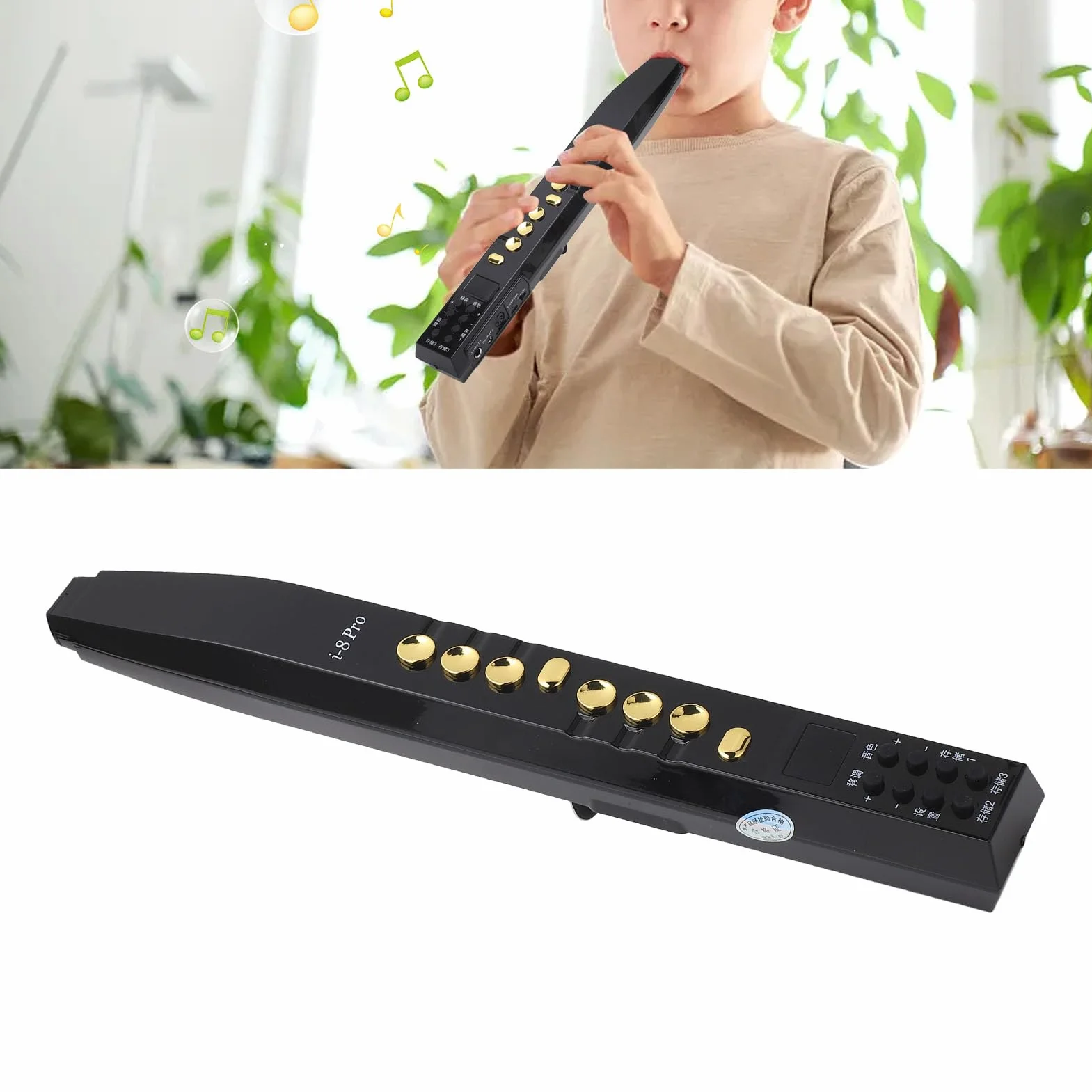 Strumento a Fiato Digitale I8, Set Mini Strumento a Fiato Elettronico, 89 Toni, 12 Tasti, Sassofono Elettronico, Cerbottana Elettrica Portatile