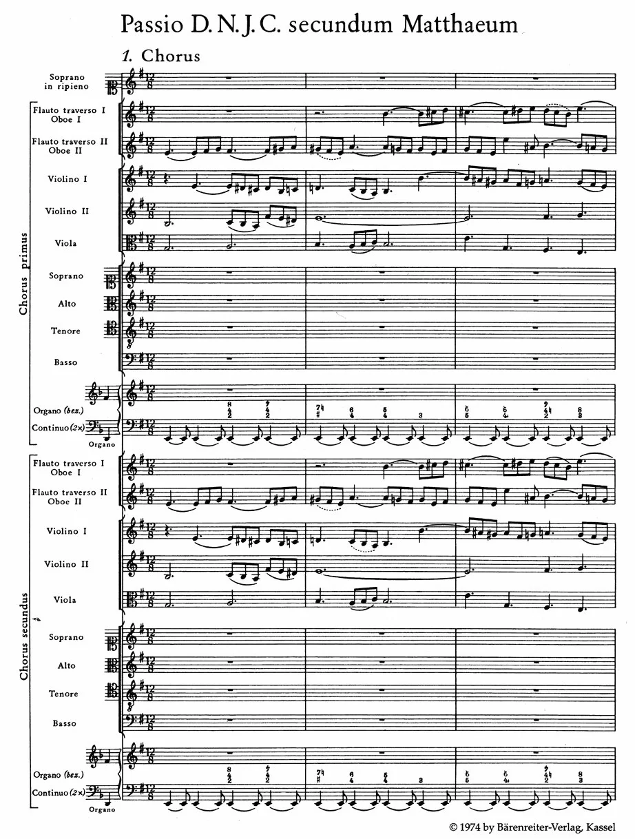Matthäus-Passion BWV 244. Studienpartitur