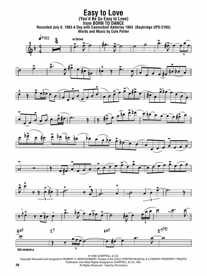 Cannonball Adderley Omnibook: For E-flat Instruments