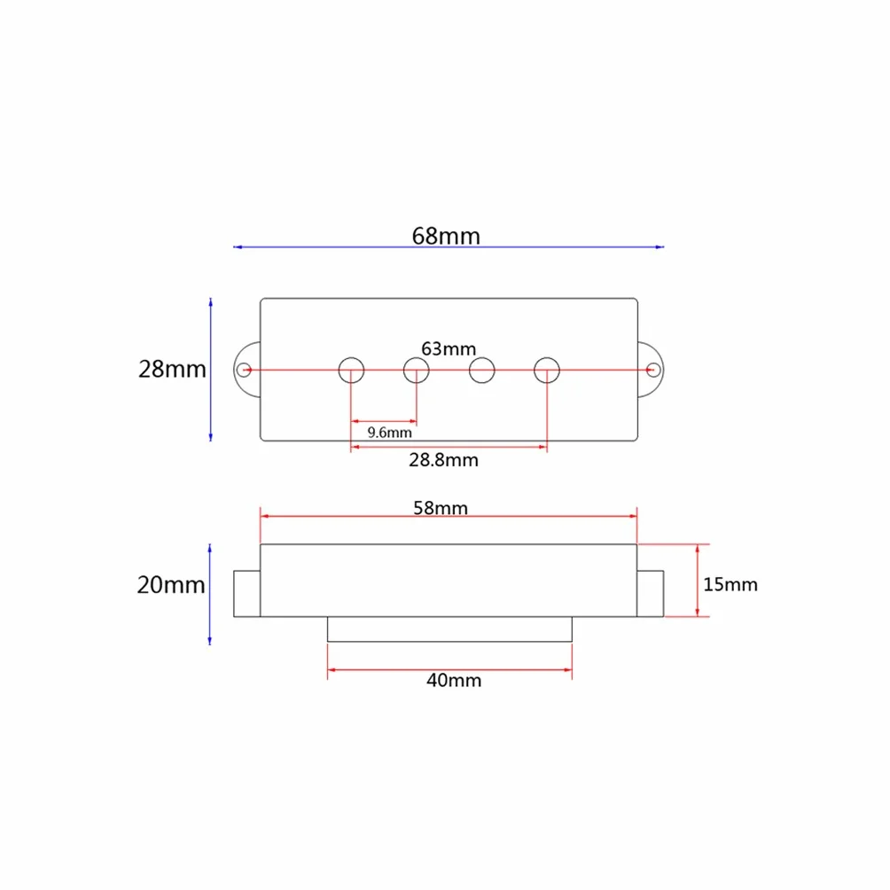 Alnicov Pickup per basso,circuito di preamplificazione EQ a 3 bande Cablaggio per basso elettrico per pickup bassi attivi