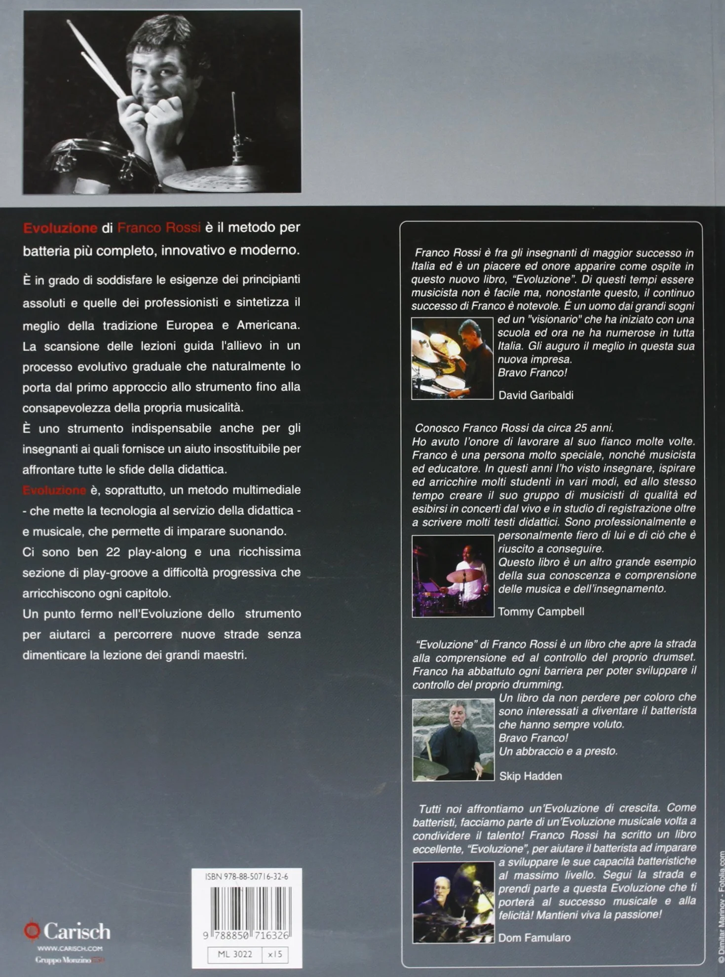 Evoluzione. Metodo per batteristi. Con CD: Carisch Music Lab Italia